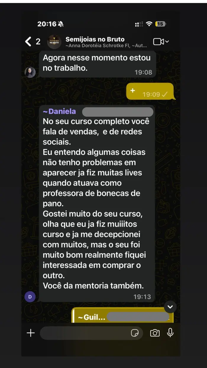Depoimento de aluna 2